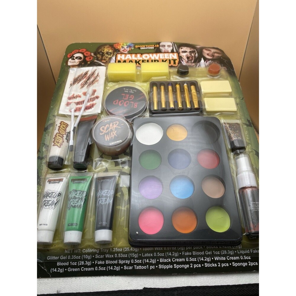 Halloween Makeup Kit SFX Special Effects Set Scar Wax Liquid Latex Fake Blood